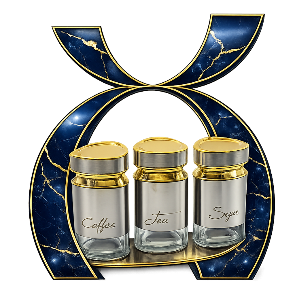 סט תה קפה סוכר זכוכית 13 ס''מ